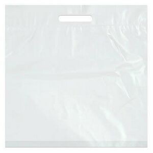 Stock Plastic Fold Over Die Cut Handle Bag (20" x 20" x 5")