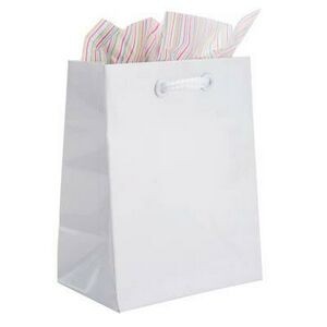 White Gloss Eurotote Bag (4"x2 1/2"x5")