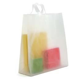 Frosty Clear Soft Loop Shopper Bag (13" x 5" x 16")