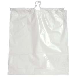 Plain Plastic White Cotton Drawstring Bag (16" x 18" x 3")