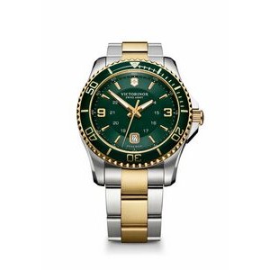Maverick Large Green/Gold Dial/Two-Tone Bracelet Watch
