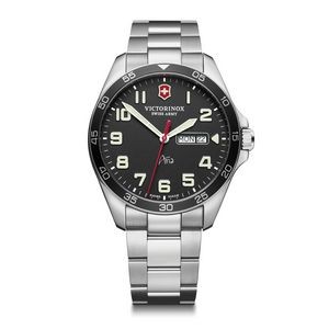 Fieldforce Black Dial Stainless Steel Bracelet Watch