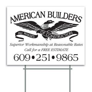 Corrugated Plastic Sign (1 color) on one side (18"x24")