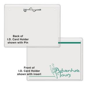 Printed Top Loading I.D. Card holder w/Pin (4