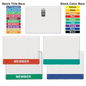 Stock Color & Title Bar I.D. Card Holders w/ Clip