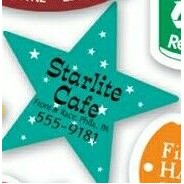Full Color 5 Point Star Shaped Magnetic Note-Holder