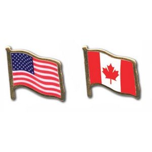 Printed Flag Gold Tone Lapel Pins (Made in USA)