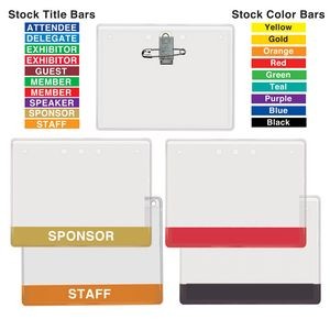 Stock Color & Title Bar I.D. Card Holder w/ Pin-Clip