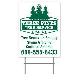 Vertical Format 2 Sided (1 color) Corrugated Plastic Sign (24" x 18")