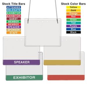 Stock Color & Title Bar I.D. Card Holder w/ Neck cord