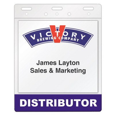 Top Loading I.D. Card Holder with 2 color title bar (4.25" x 4")