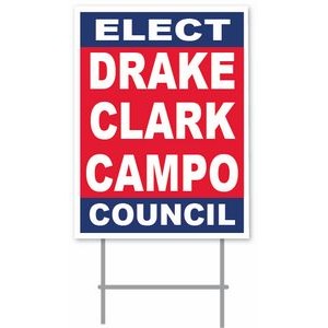 Vertical Format 2 sided (2 color) Corrugated Plastic Sign (24" x 18")