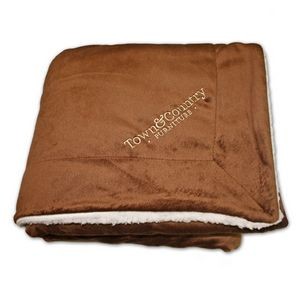 Embroidered Micro-Mink Sherpa Blanket