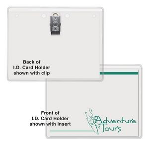Printed Top Loading I.D. Card Holder w/Clip (4