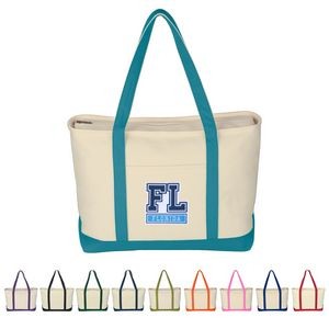 Large Starboard Cotton Canvas Tote Bag With Tackle Twill Patch