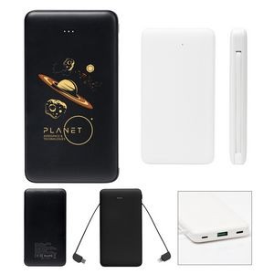 10,000 Mah Power Bank With Integrated Cables