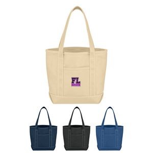 Small Cotton Canvas Yacht Tote Bag With Tackle Twill Patch