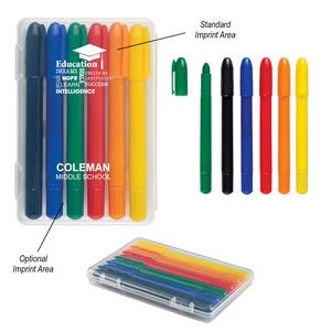 6-piece Retractable Crayons In Case