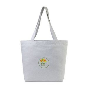 AWARE™ Recycled Cotton Shopper Tote Bag with Interior Zip Pocket - Light Grey