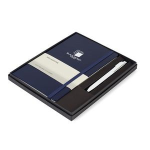 Moleskine® Large Notebook and GO Pen Gift Set - Navy Blue