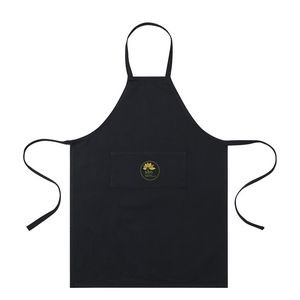 AWARE™ Recycled Cotton Bib Front Apron With Pocket - Black