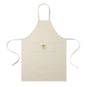 AWARE™ Recycled Cotton Bib Front Apron With Pocket - Natural
