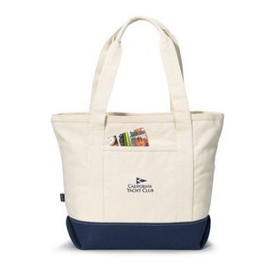 Newport Cotton Zippered Tote - Navy Blue