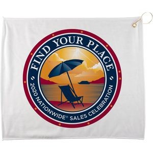 15" x 18" Full Color Polyester White Golf Towel