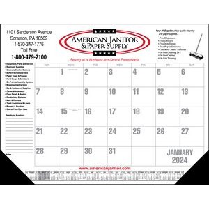 Standard 1 Color Desk Pad Calendar w/Left Side Imprint