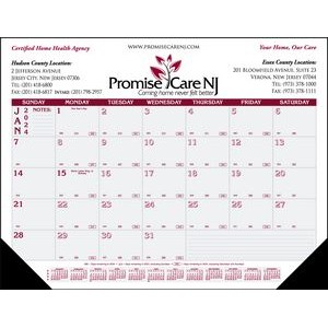 Standard 1 Color Desk Pad Calendar (PMS Cool Grey 6 and Burgundy PMS 202)