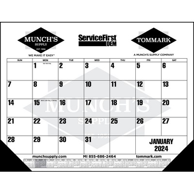 Standard 2 Color Desk Pad Calendar w/Top & Bottom Imprint