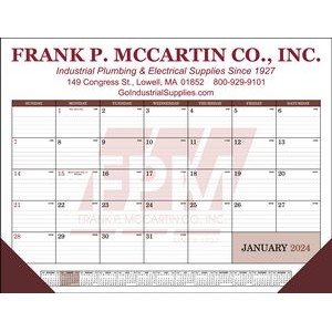 Standard Full Color Imprint Desk Pad Calendar (Black or Brown PMS 4705 Print)