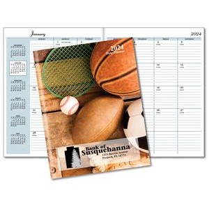 7"x10" Stock Image Paper Cover Monthly Desk Planner
