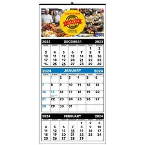 Full Color 3 Month at a Glance Wall Calendar
