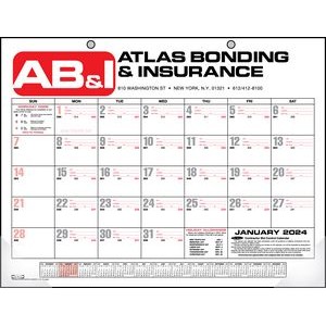 Bid Master Standard Two Hole Punch Desk Pad Calendar w/Clear Corners