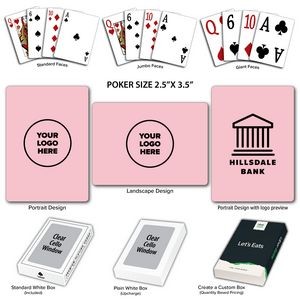 Solid Back Light Pink Poker Size Playing Cards