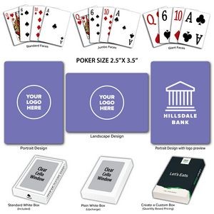 Solid Back Lavender Poker Size Playing Cards
