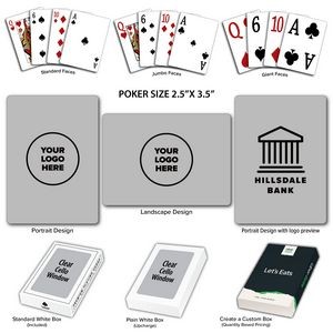 Solid Back Gray Poker Size Playing Cards