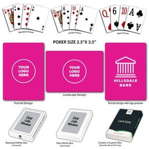 Solid Back Fuchsia Poker Size Playing Cards