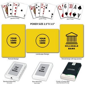 Solid Back Yellow Poker Size Playing Cards