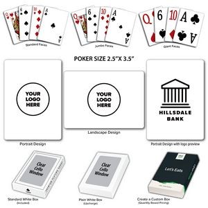 Solid Back White Poker Size Playing Cards