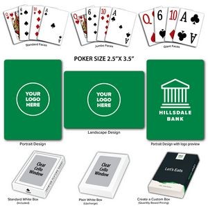 Solid Back Green Poker Size Playing Cards