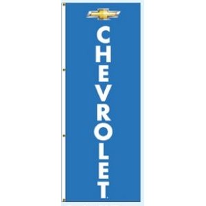Double Faced Interceptor® Drape Flags (Center Panel - Chevrolet® - Blue) (3' x 8')