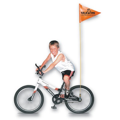 Bike Safety Flag w/Fiberglass Pole (2 Sided Imprint) (10" x 12")