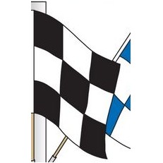 Checkered Cluster Flag Set (Black/White Check) (3' x 3')