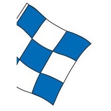 Checkered Cluster Flag Set (Blue/White Check) (3' x 3')