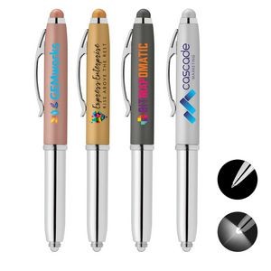 Vivano Softy Metallic Pen w/ LED Light and Stylus - ColorJet