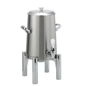 Round Flame Free™ 1.5 Gallon Thermo-Urn™ w/Flat Lid (Brushed Stainless)