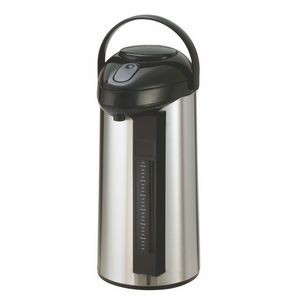 3 Liter SteelVac™ Stainless Steel Lined Airpot w/Push Pump Lid (Brushed Stainless)