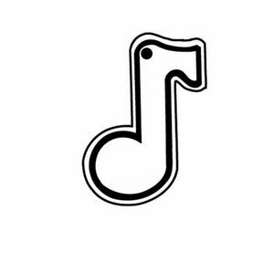 Musical Note Outline Key Tag - Spot Color